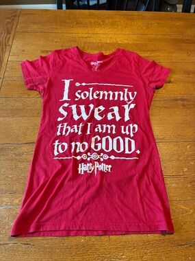 Harry Potter Red Graphic Tee with White Logo